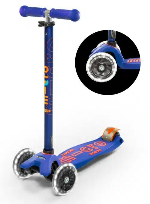 maxi micro scooter deluxe blauw led 2