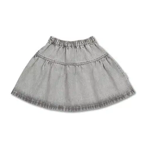 jeans ruffle skirt washed light grey