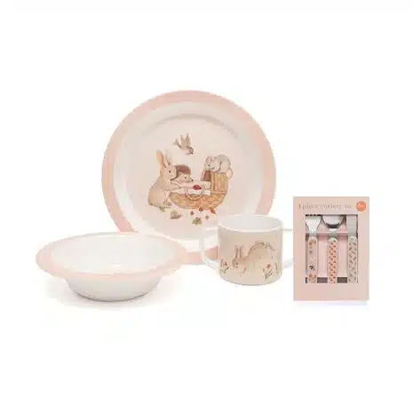 petit monkey melamine bowl animal craddle pink 1