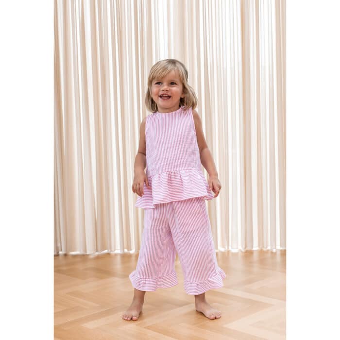 Fliink Ciao Gestreepte broek Cloud Dancer Pink2