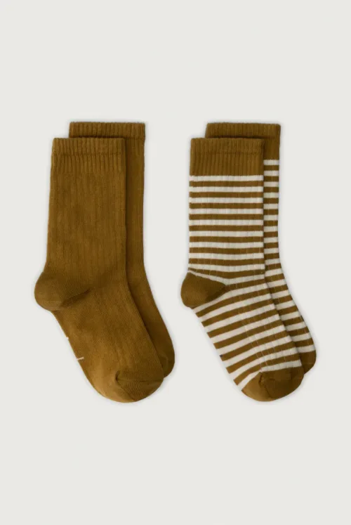 Gray Label Ribbed socks 2 pack Peanut - Cream