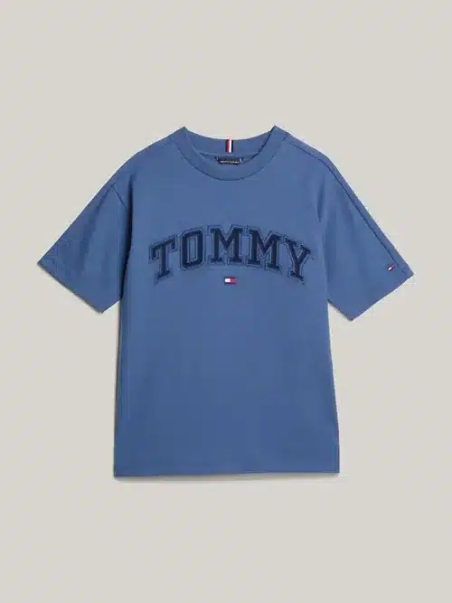 Tommy Hilfiger Varsity Embroidery T-shirt Aegan Sea4