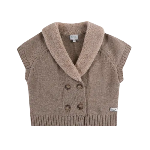 Donsje Amsterdam Nannie Merino Wool Waistcoat Milk Chocolate Melange