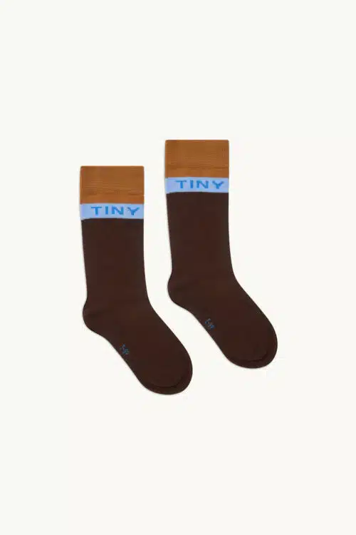 Tiny Cottons Color Block Medium Socks Chocolate