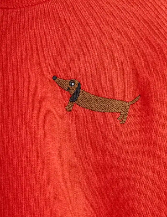 Mini Rodini Dog emb sweater Rood2