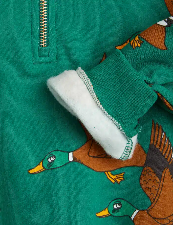 Mini Rodini Ducks aop halfzip sweatshirt