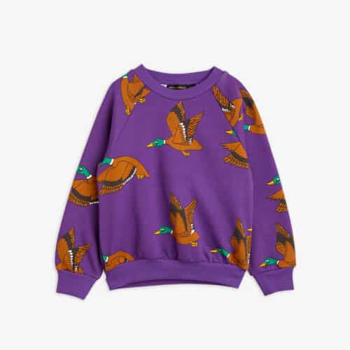 Mini Rodini Ducks aop sweatshirt Purple1