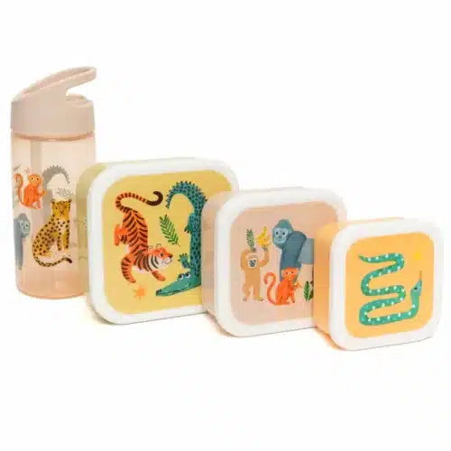 Petit Monkey Lunchbox set upside down animals1