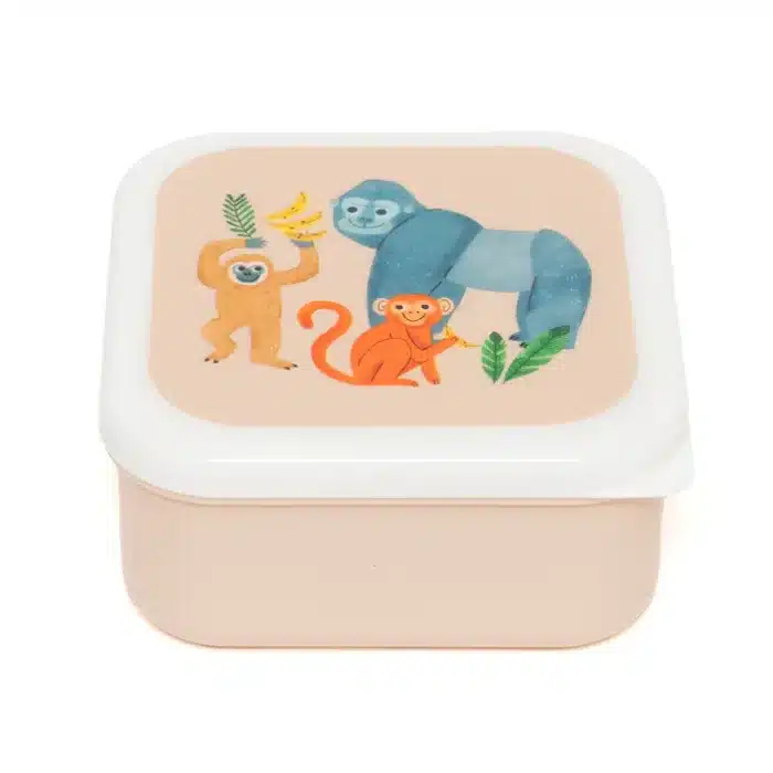 Petit Monkey Lunchbox set upside down animals4