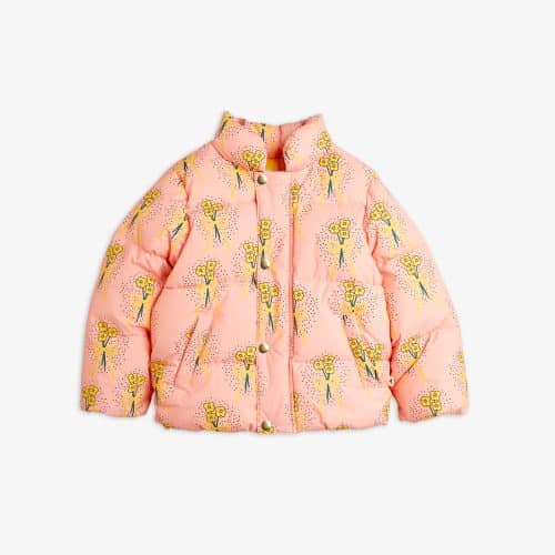 Mini Rodini Winter flowers aop city puffer jacket Pink