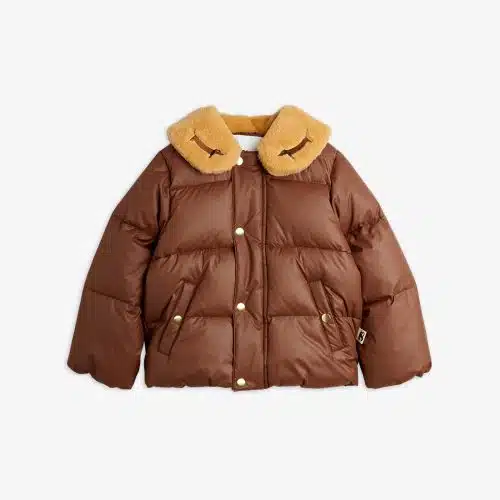 Mini Rodini Dog emb puffer jacket Brownl