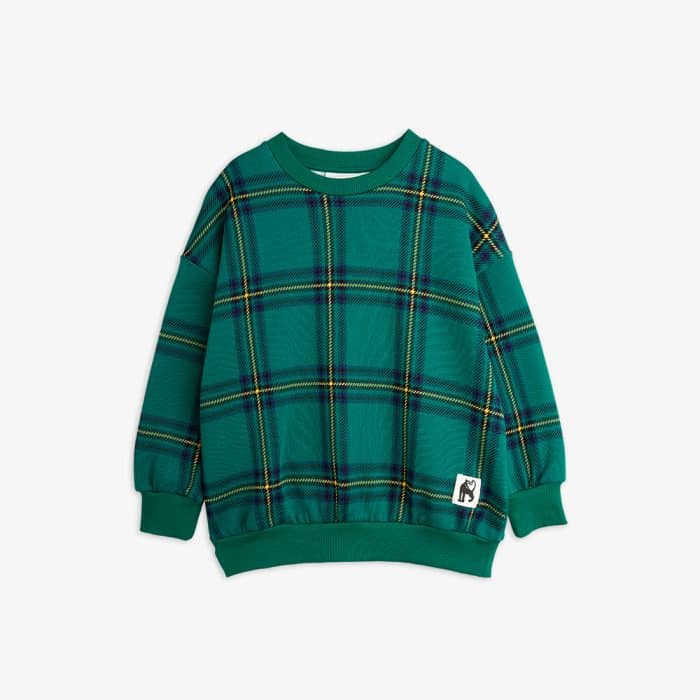 Mini Rodini Check Sweater Green