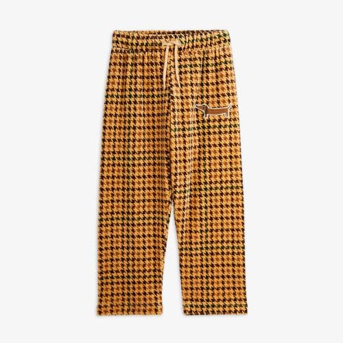 Mini Rodini Dog houndstooth aop velour trousers