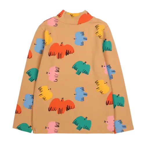 Colorful Bird Turtleneck T-shirts2