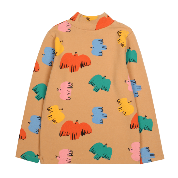 Colorful Bird Turtleneck T-shirts2