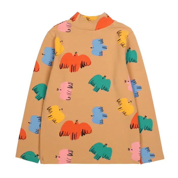 Colorful Bird Turtleneck T-shirts2