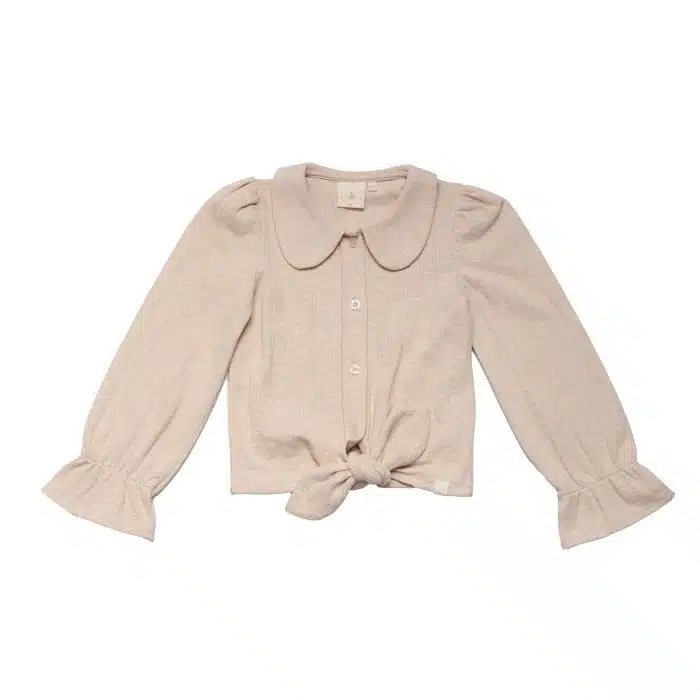 Navy Natural Faye blouse creme broderie