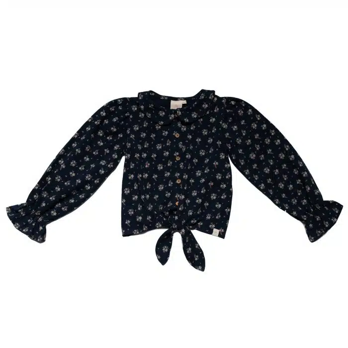 Navy Natural Faye blouse dark blue flower