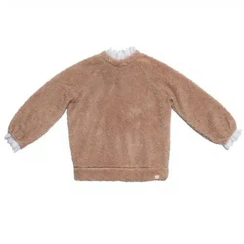 Navy Natural Jackie teddy broderie sweater