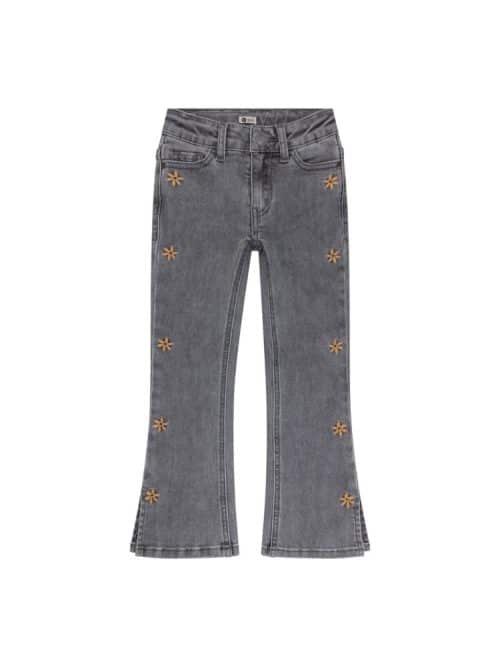 Daily7 2452 Flared Fit Flower jeans Used Grey Denim