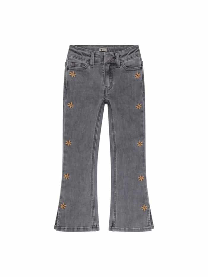 Daily7 2452 Flared Fit Flower jeans Used Grey Denim