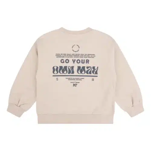 Daily7 Sweater Oversized Backprint Beige Melange2