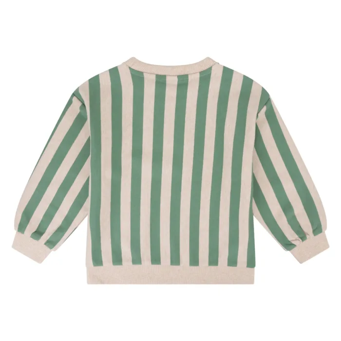 Daily7 Sweater Oversized Stripe Slate Green2