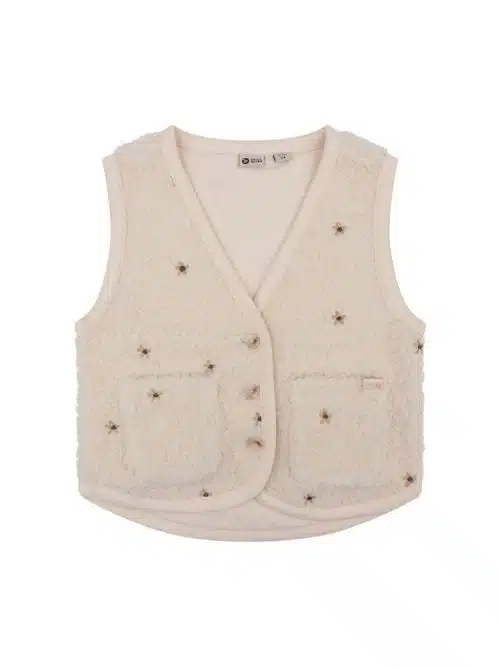 Daily7 Teddy Gilet Embroidery Sandshell