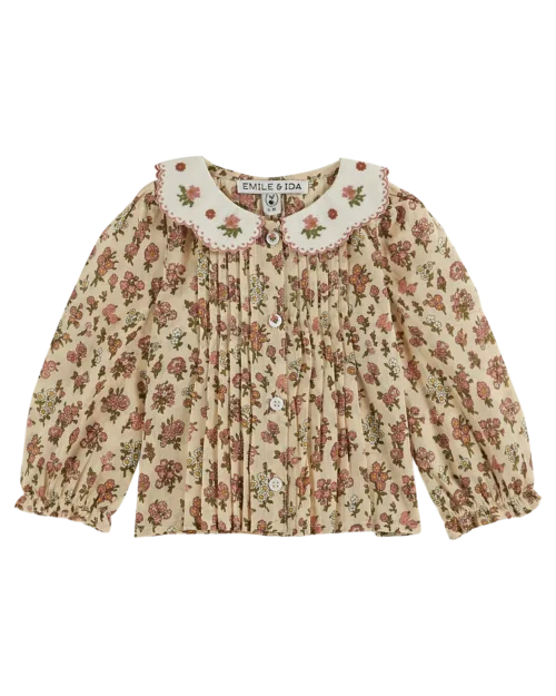 Emile et Ida Blouse met geborduurde kraag AA0293