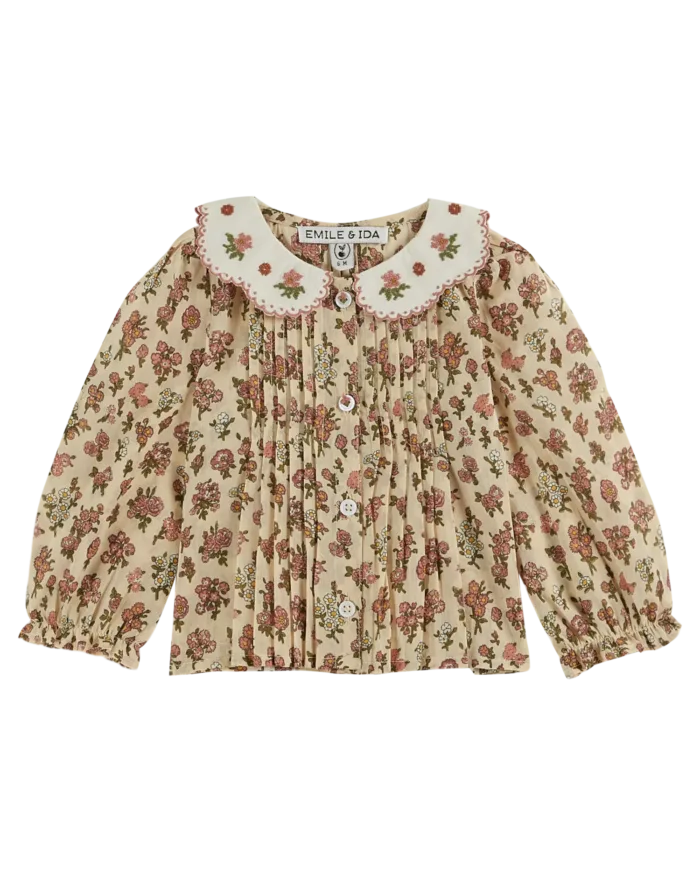 Emile et Ida Blouse met geborduurde kraag AA0293