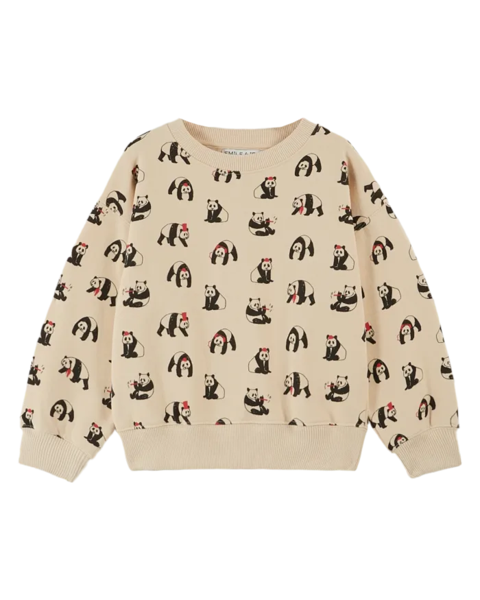 Emile et Ida Brioche sweater met Pandaprint