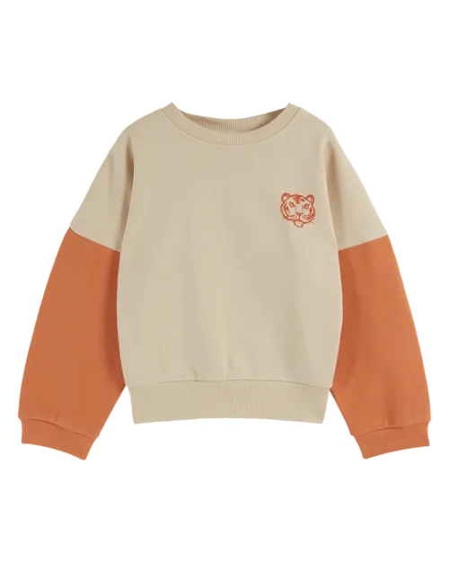 Emile et Ida Tweekleurige sweater PompoenGrijs