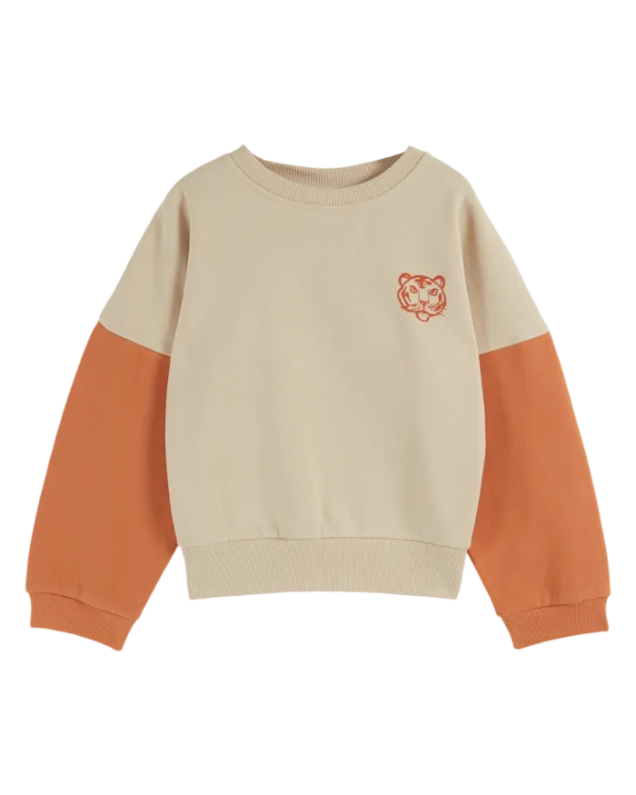 Emile et Ida Tweekleurige sweater PompoenGrijs