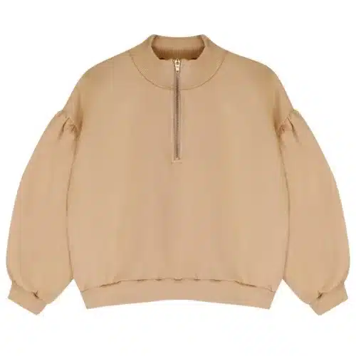 Jacky Sue Zoe Zip Sweater Beige Gold