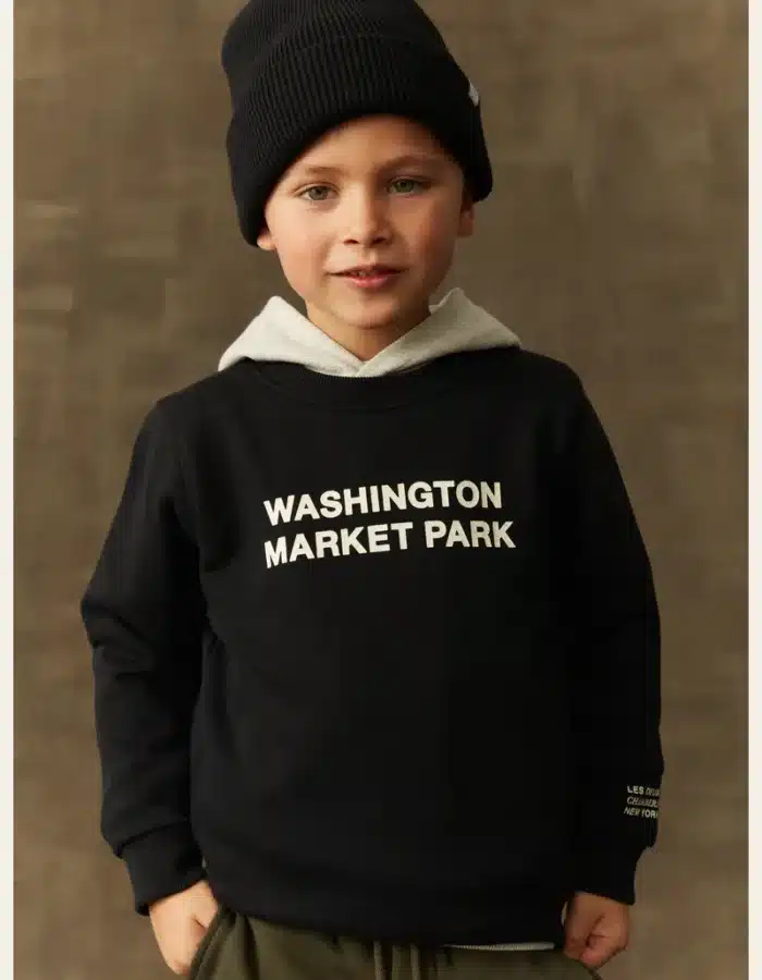 Les Deux Washington Sweatshirt Kids Black Light Ivory3