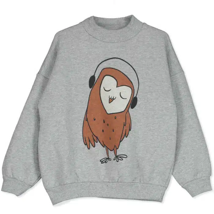 Lotiekids Sweatshirt Owl Grey Melange