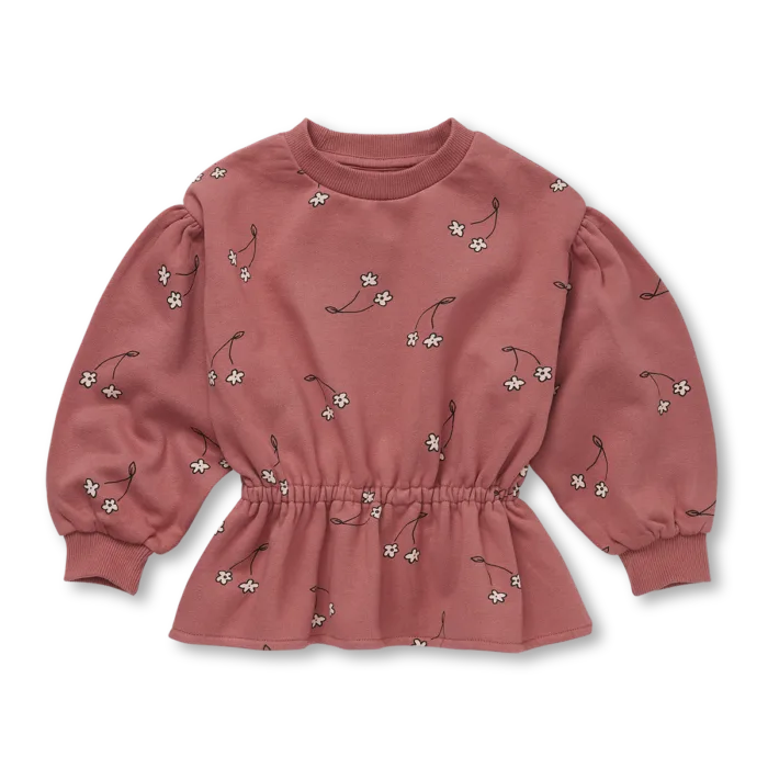 Sproet & Sprout Sweatshirt peplum cherry flower Mauve