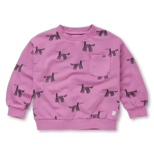 Sproet & Sprout Sweatshirt pocket dogs print Purple Pink