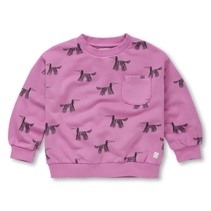 Sproet & Sprout Sweatshirt pocket dogs print Purple Pink