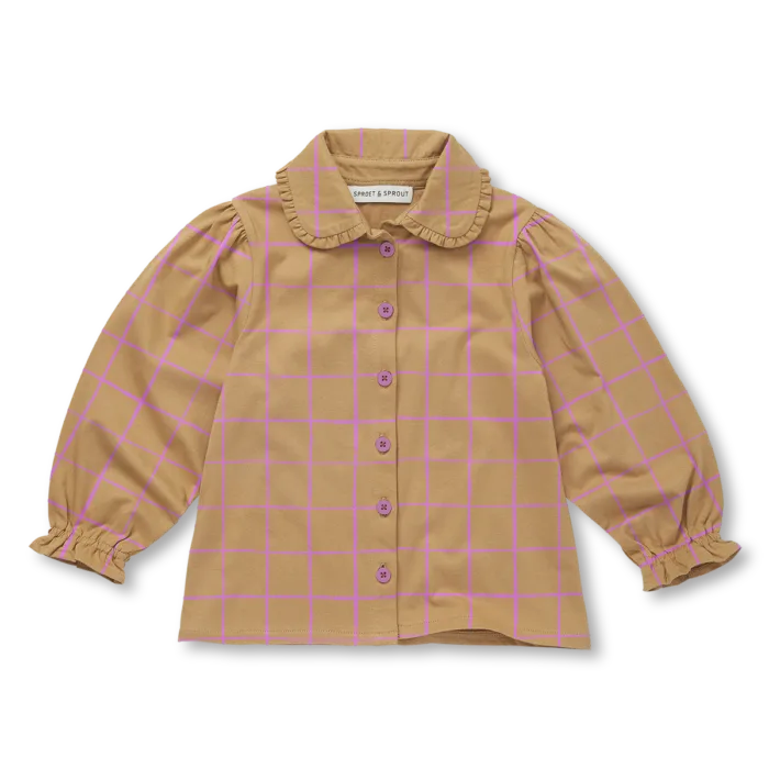 Sproet & Sprout Check blouse girls Light Mustard