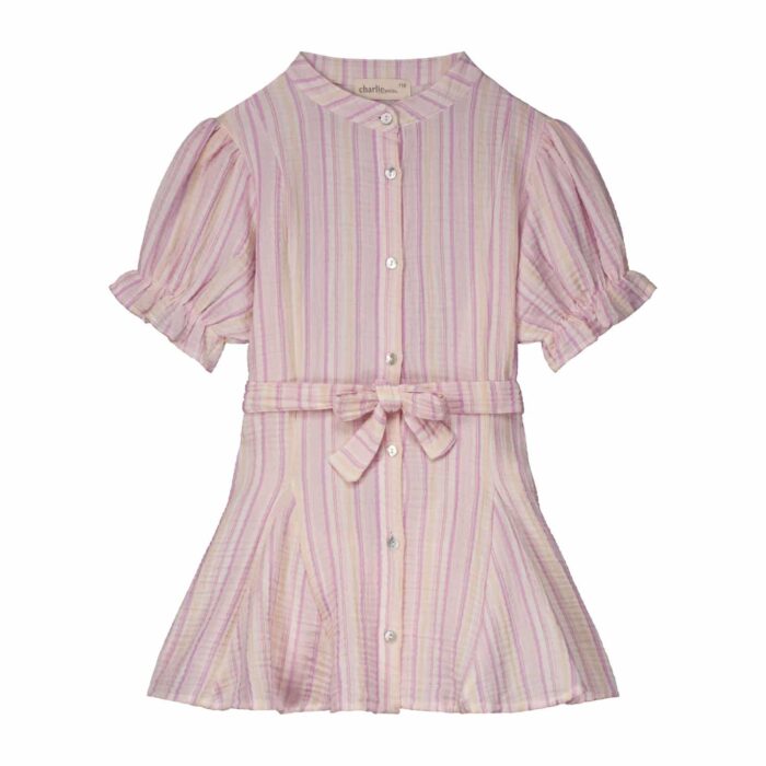 Ise Dress - Stripes Yellow_Pink_front