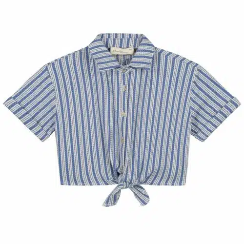 georgie-blouse stripes blue white_Front