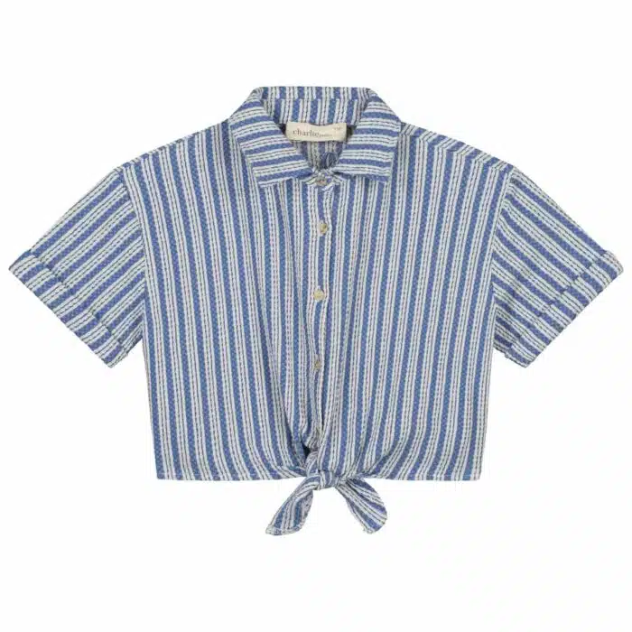 georgie-blouse stripes blue white_Front