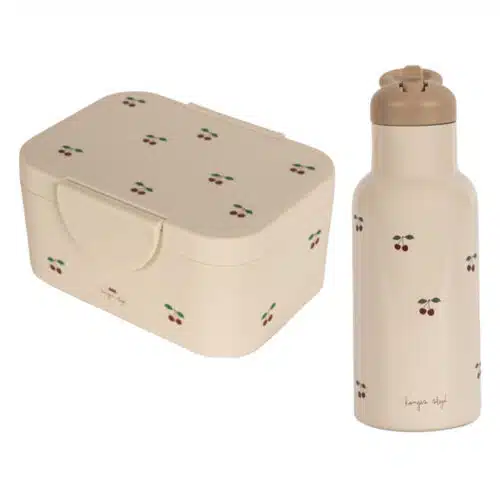 konges_slojd_broodtrommel_en_drinkfles_beige_kersen
