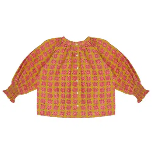 CATO-BLOUSE--AOP-GOLD-FUCHSIA