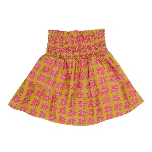 ELLE-SKIRT--AOP-GOLD-FUCHSIA