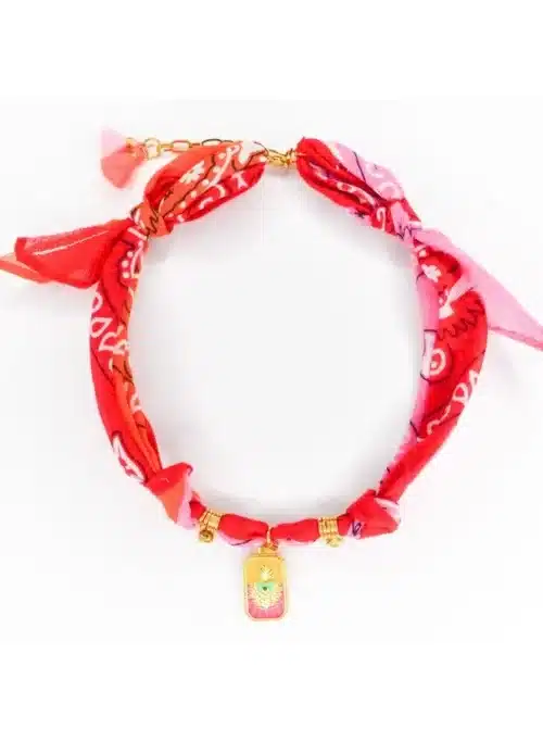 bandana-ketting-rood-roze