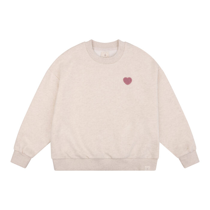 Oversized sweater mauve heart - 4S3A4020