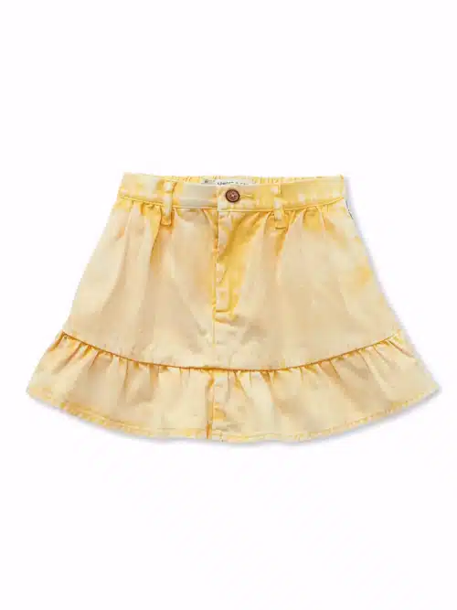 Denim peplum skirt Pastel yellow primary