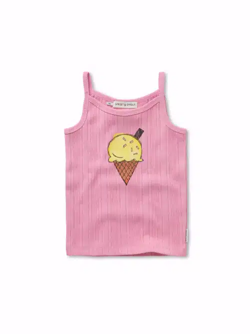 Girls spaghetti top ice cream Podium pink primary